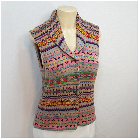 Chaps Sweaters - CHAPS, Aztec Print Wam Sweater Vest, size Medium